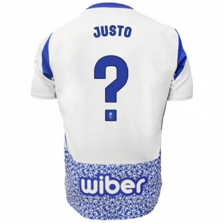 גברים Álvaro Justo #0 לבן כחול הרחק ג'רזי 2024/25 חולצה קצרה
