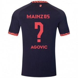 ילדים Daris Agovic #0 כחול קורל אדום הרחק ג'רזי 2024/25 חולצה קצרה