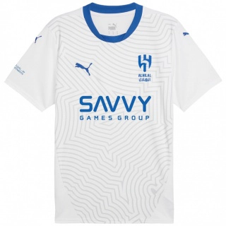 גברים Saud Harun #0 כחול לבן הרחק ג'רזי 2024/25 חולצה קצרה