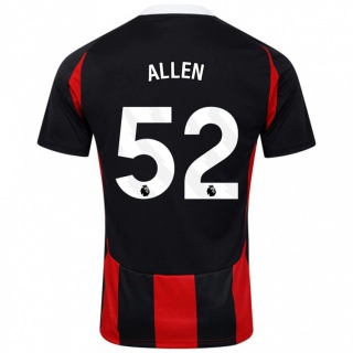 נשים Michael Allen #52 שחור אדום הרחק ג'רזי 2024/25 חולצה קצרה