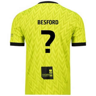 גברים Callum Besford #0 ירוק פלורסנט הרחק ג'רזי 2024/25 חולצה קצרה