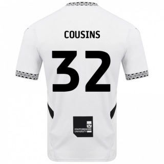 נשים Logan Cousins #32 לָבָן ג'רזי ביתית 2024/25 חולצה קצרה