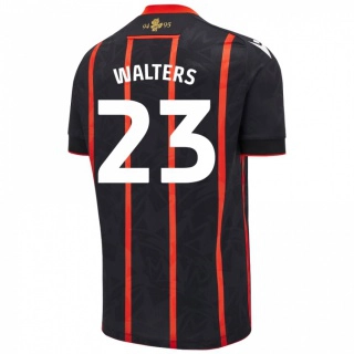 נשים Georgia Walters #23 שחור אדום הרחק ג'רזי 2024/25 חולצה קצרה