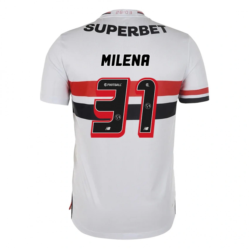 ילדים Milena #31 שחור אדום ג'רזי ביתית 2025/26 חולצה קצרה