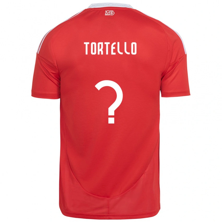 ילדים Tortello #0 לבן אדום ג'רזי ביתית 2025/26 חולצה קצרה