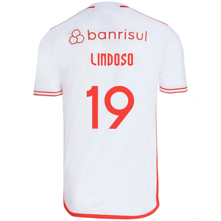 ילדים Rodrigo Lindoso #19 אדום לבן הרחק ג'רזי 2025/26 חולצה קצרה