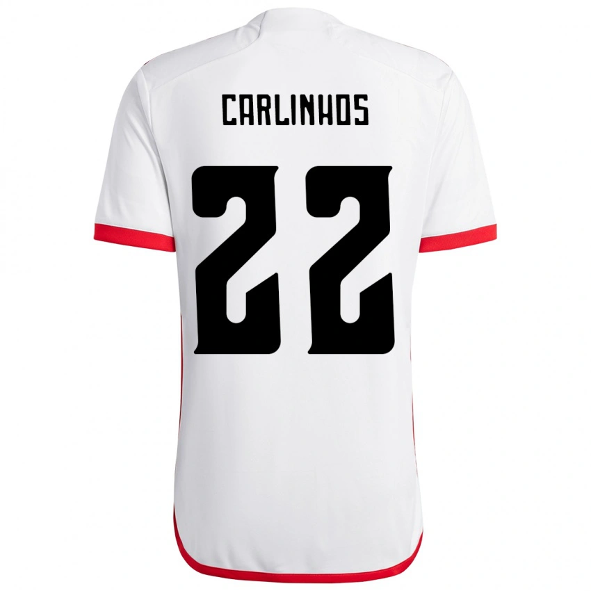 ילדים Carlinhos #22 אדום שחור הרחק ג'רזי 2025/26 חולצה קצרה