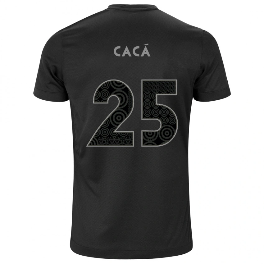 ילדים Cacá #25 לבן שחור הרחק ג'רזי 2025/26 חולצה קצרה