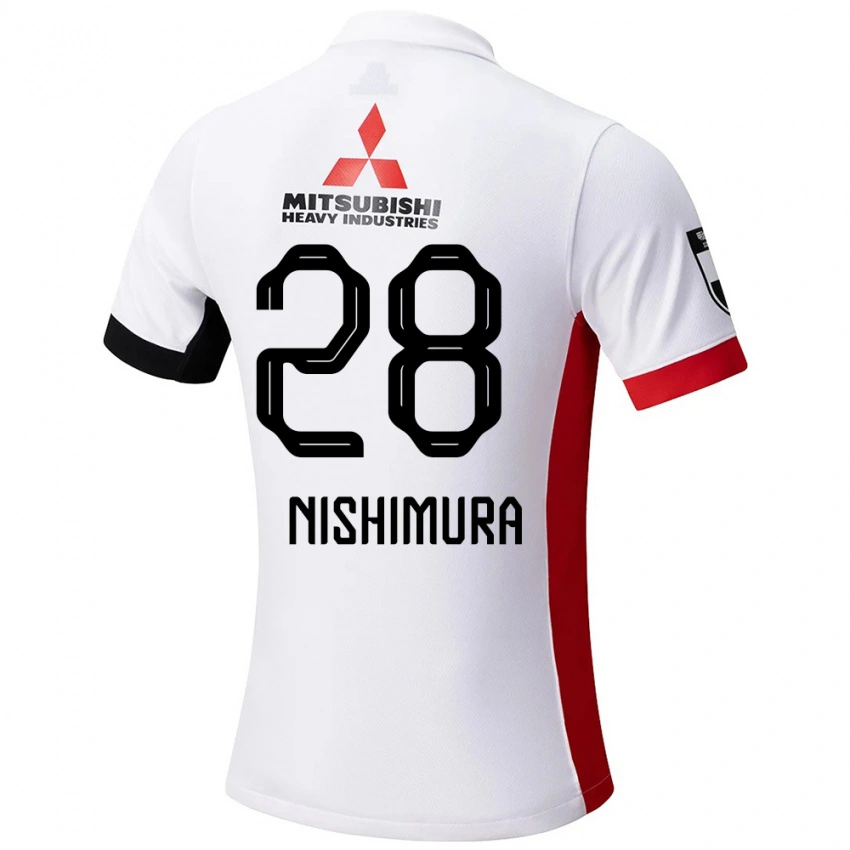 ילדים Kotone Nishimura #28 אדום לבן הרחק ג'רזי 2025/26 חולצה קצרה