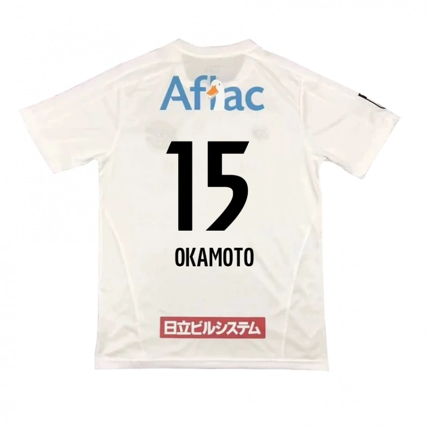 ילדים Ryoji Okamoto #15 שחור צהוב הרחק ג'רזי 2025/26 חולצה קצרה