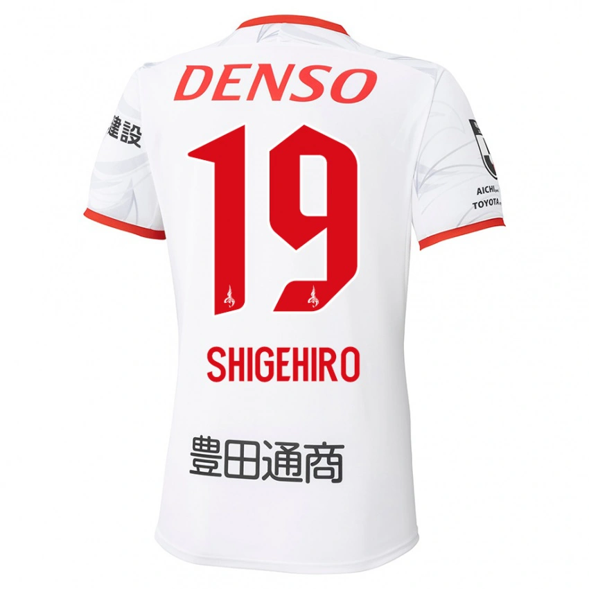 ילדים Takuya Shigehiro #19 אדום צהוב הרחק ג'רזי 2025/26 חולצה קצרה