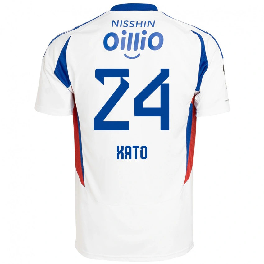 ילדים Hijiri Kato #24 כחול מלכותי לבן הרחק ג'רזי 2025/26 חולצה קצרה