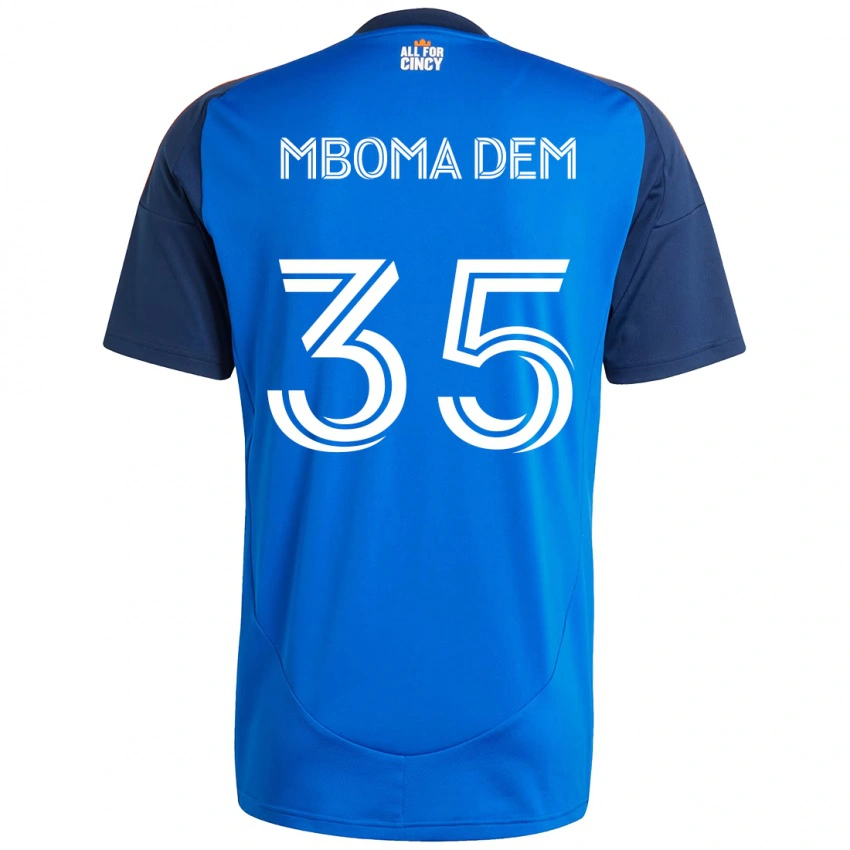 גברים Kenji Mboma Dem #35 לבן כחול כתום ג'רזי ביתית 2025/26 חולצה קצרה