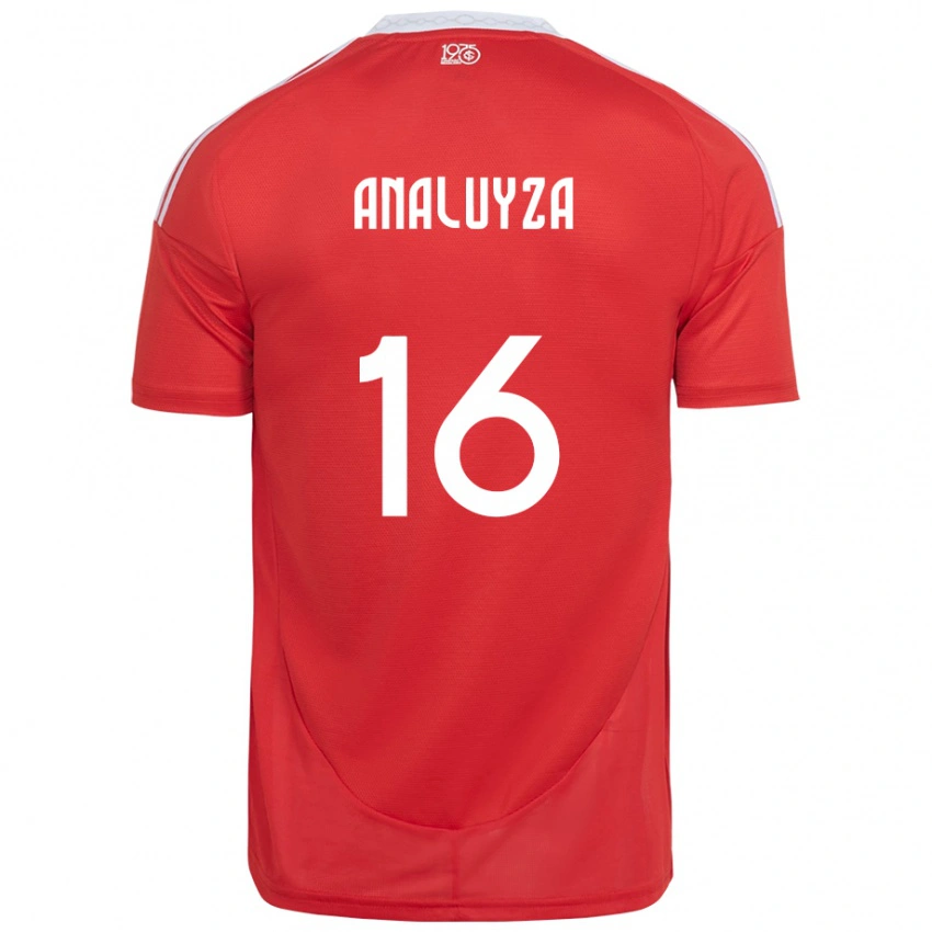 גברים Analuyza #16 לבן אדום ג'רזי ביתית 2025/26 חולצה קצרה