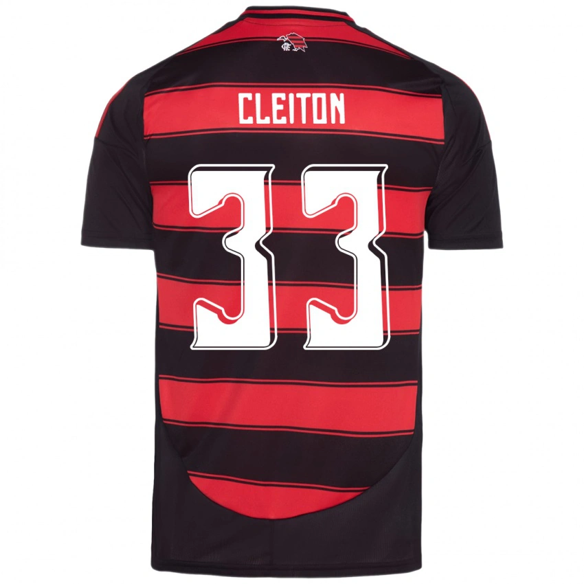 גברים Cleiton #33 אדום שחור ג'רזי ביתית 2025/26 חולצה קצרה