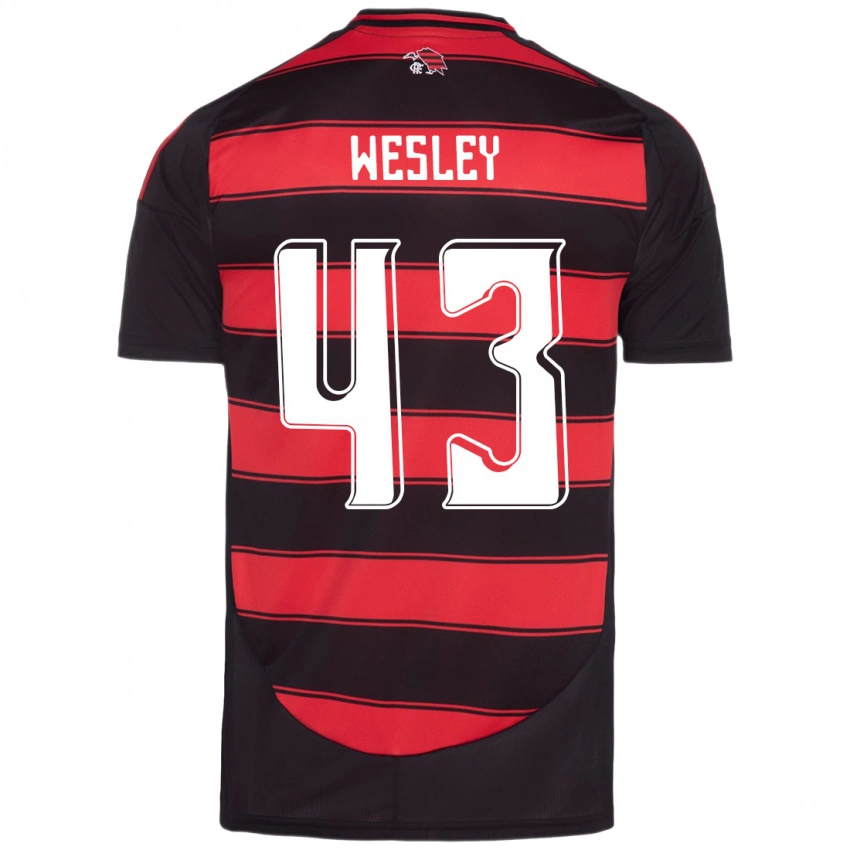 גברים Wesley #43 לבן אדום ג'רזי ביתית 2025/26 חולצה קצרה