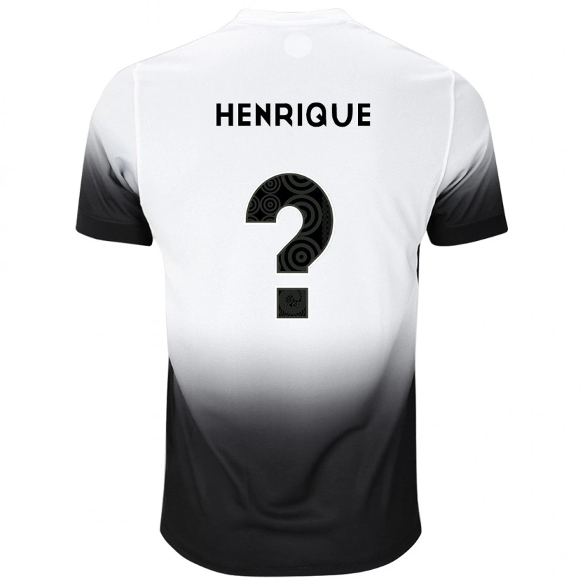 גברים Kauã Henrique #0 שחור לבן ג'רזי ביתית 2025/26 חולצה קצרה
