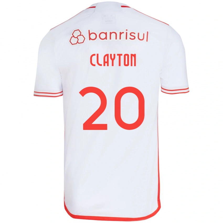 גברים Clayton #20 לבן אדום הרחק ג'רזי 2025/26 חולצה קצרה