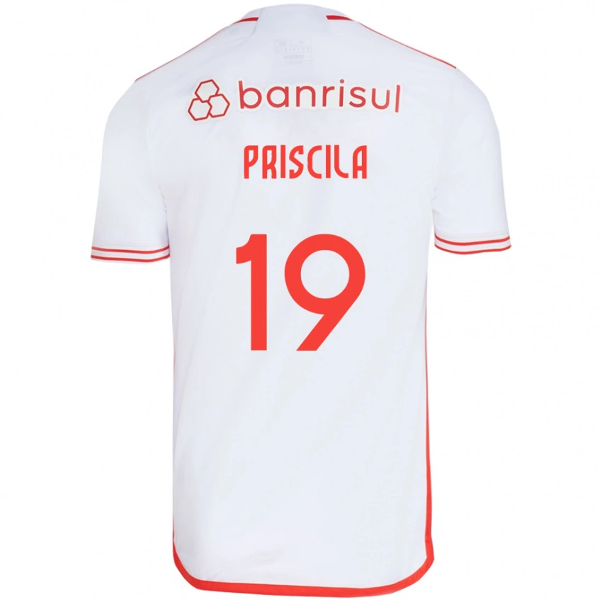 גברים Priscila #19 לבן אדום הרחק ג'רזי 2025/26 חולצה קצרה