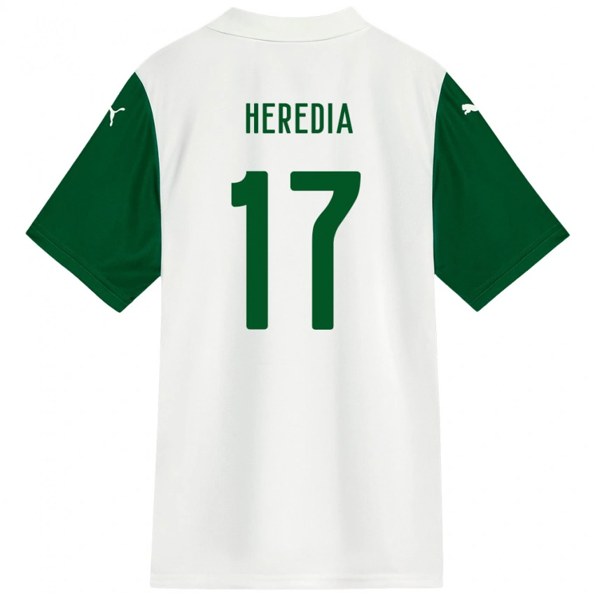 גברים Jesus Heredia #17 ירוק לבן הרחק ג'רזי 2025/26 חולצה קצרה