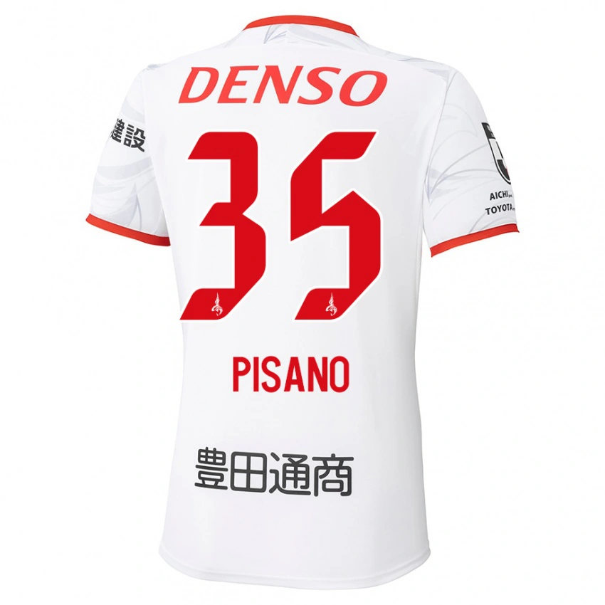 גברים Alexandre Pisano #35 אדום צהוב הרחק ג'רזי 2025/26 חולצה קצרה