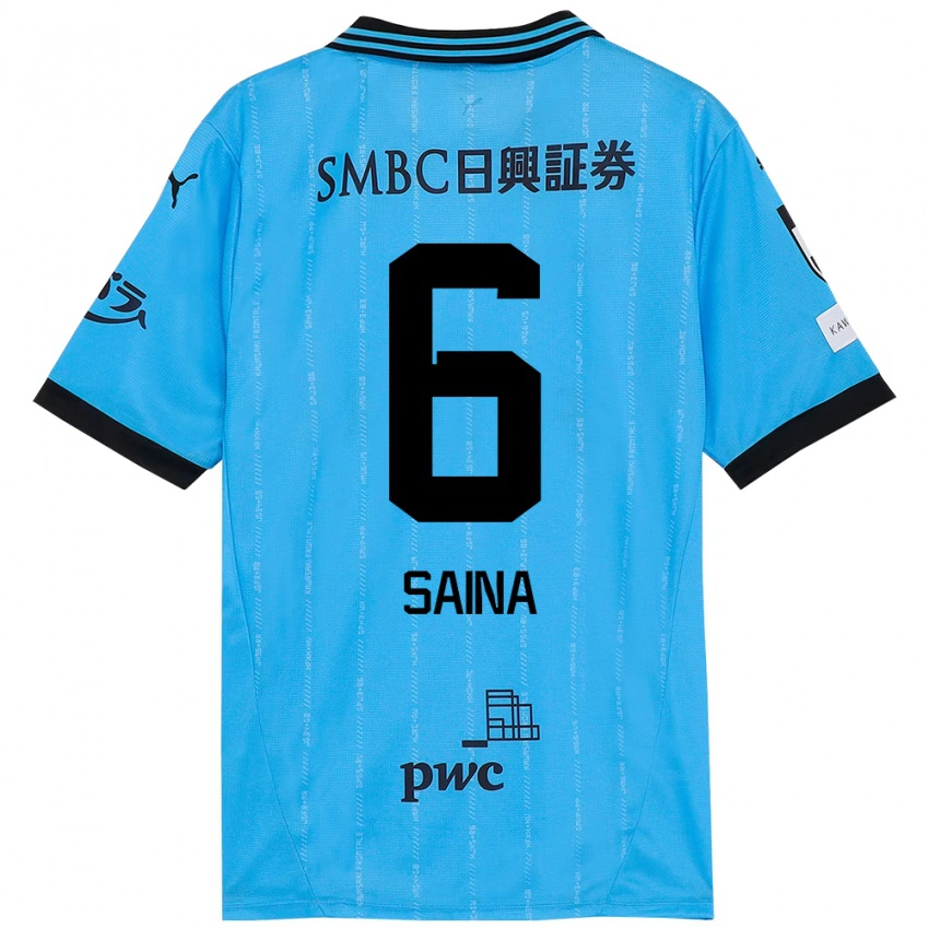 נשים Yuta Saina #6 לבן תכלת שמיים ג'רזי ביתית 2025/26 חולצה קצרה