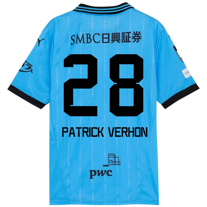 נשים Patrick Verhon #28 לבן תכלת שמיים ג'רזי ביתית 2025/26 חולצה קצרה