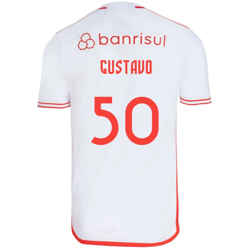 נשים Gustavo #50 לבן אדום הרחק ג'רזי 2025/26 חולצה קצרה