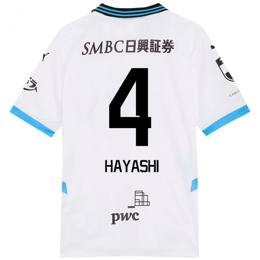 נשים Shunsuke Hayashi #4 תכלת שמיים שחור הרחק ג'רזי 2025/26 חולצה קצרה