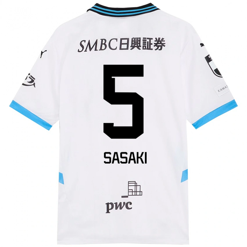 נשים Asahi Sasaki #5 תכלת שמיים שחור הרחק ג'רזי 2025/26 חולצה קצרה