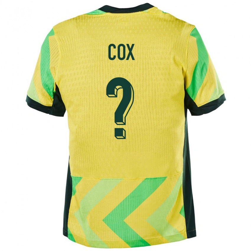 ילדים אוֹסטְרַלִיָה Ethan Cox #0 זָהוּב ג'רזי ביתית 24-26 חולצה קצרה