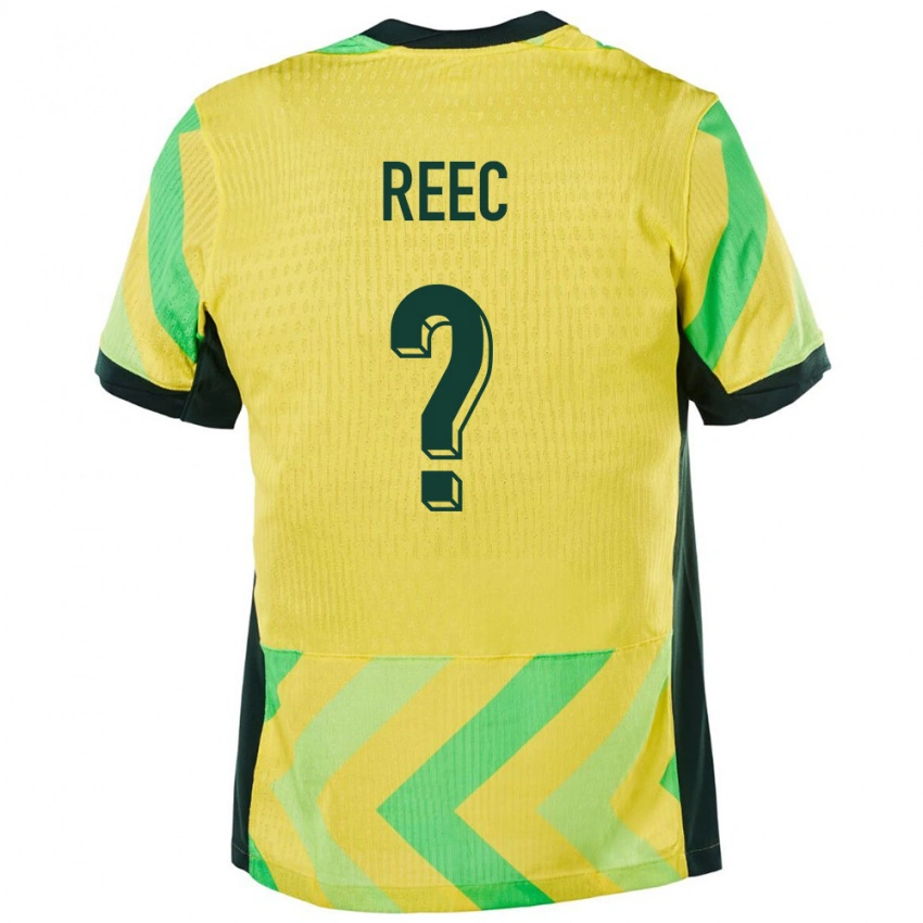 ילדים אוֹסטְרַלִיָה Jing Reec #0 זָהוּב ג'רזי ביתית 24-26 חולצה קצרה
