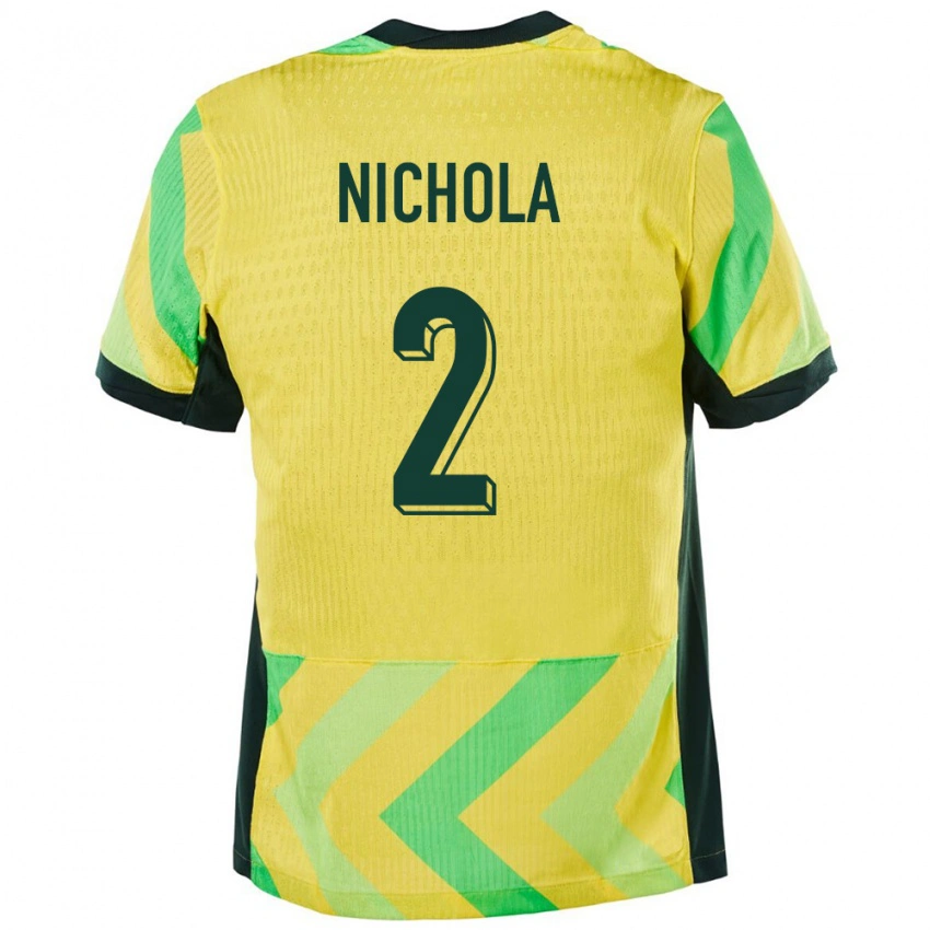 ילדים אוֹסטְרַלִיָה Malual Nichola #2 זָהוּב ג'רזי ביתית 24-26 חולצה קצרה