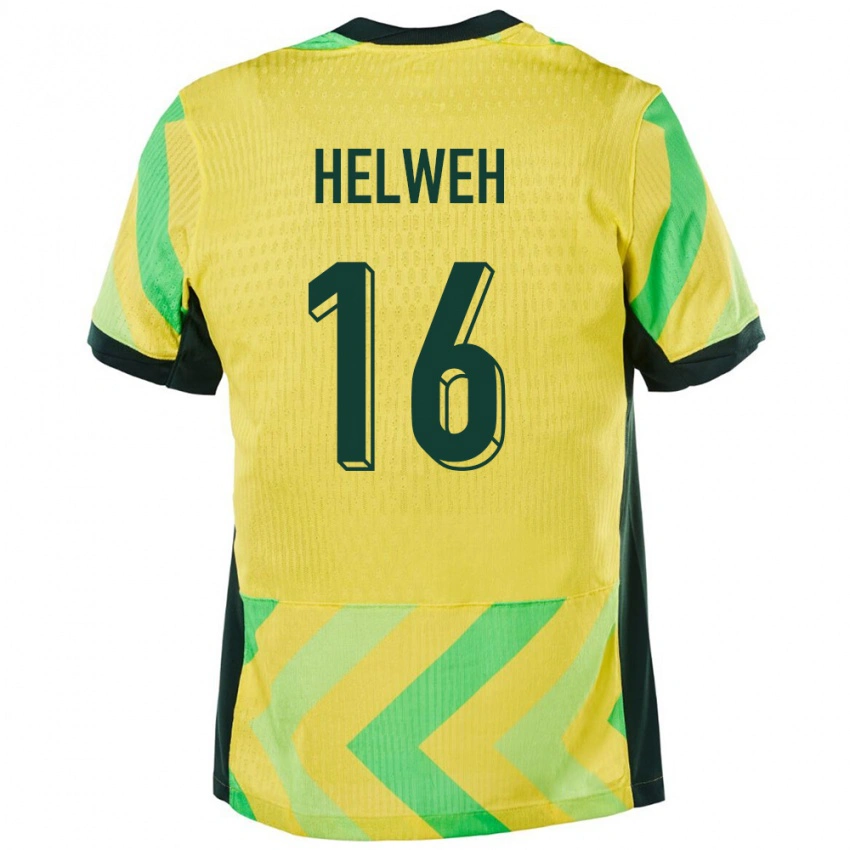 ילדים אוֹסטְרַלִיָה Zane Helweh #16 זָהוּב ג'רזי ביתית 24-26 חולצה קצרה