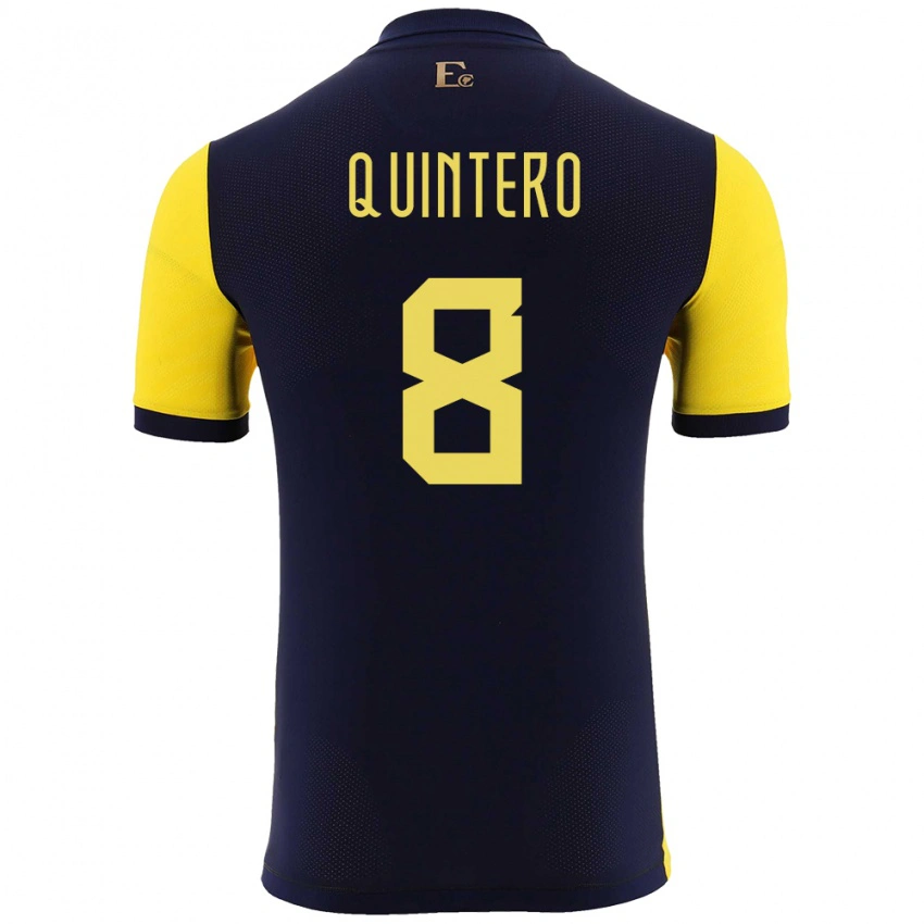 ילדים אקוודור Hólger Quintero #8 צהוב ג'רזי ביתית 24-26 חולצה קצרה