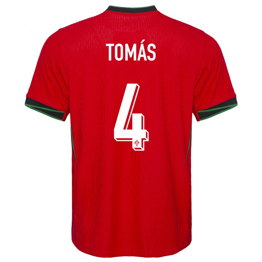 ילדים פורטוגל Tomás Ferreira #4 אָדוֹם ג'רזי ביתית 24-26 חולצה קצרה