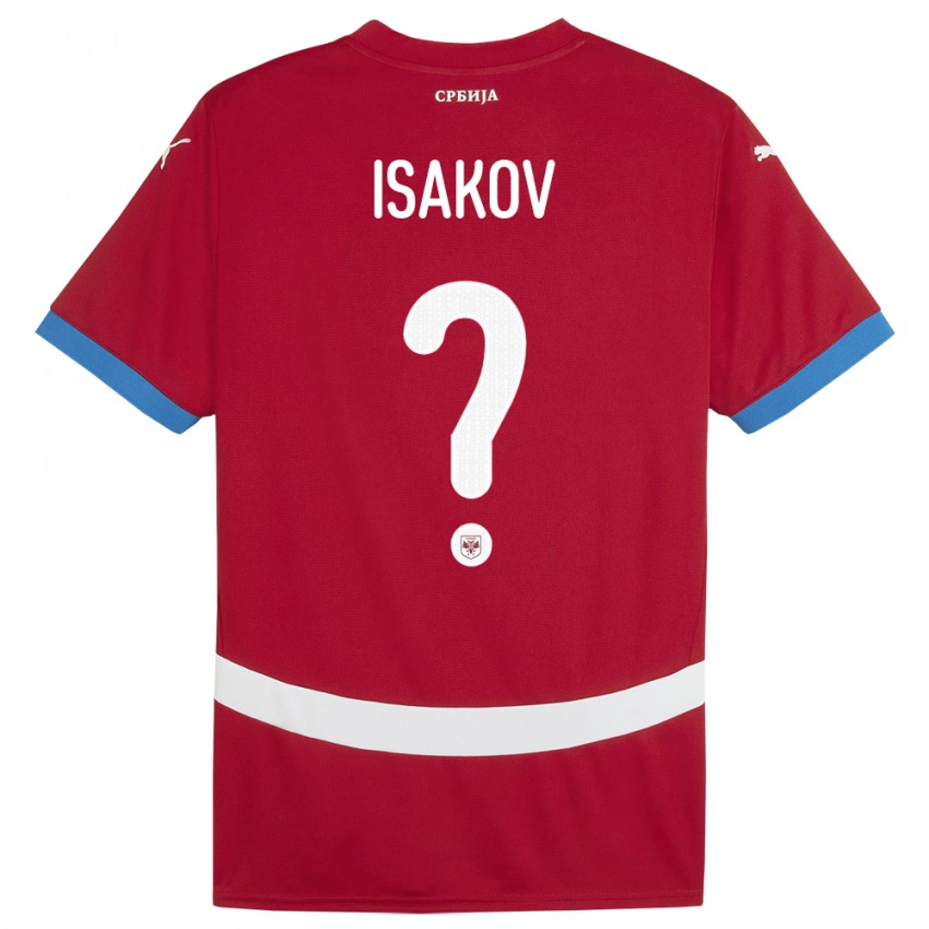 ילדים סרביה Dusan Isakov #0 אָדוֹם ג'רזי ביתית 24-26 חולצה קצרה
