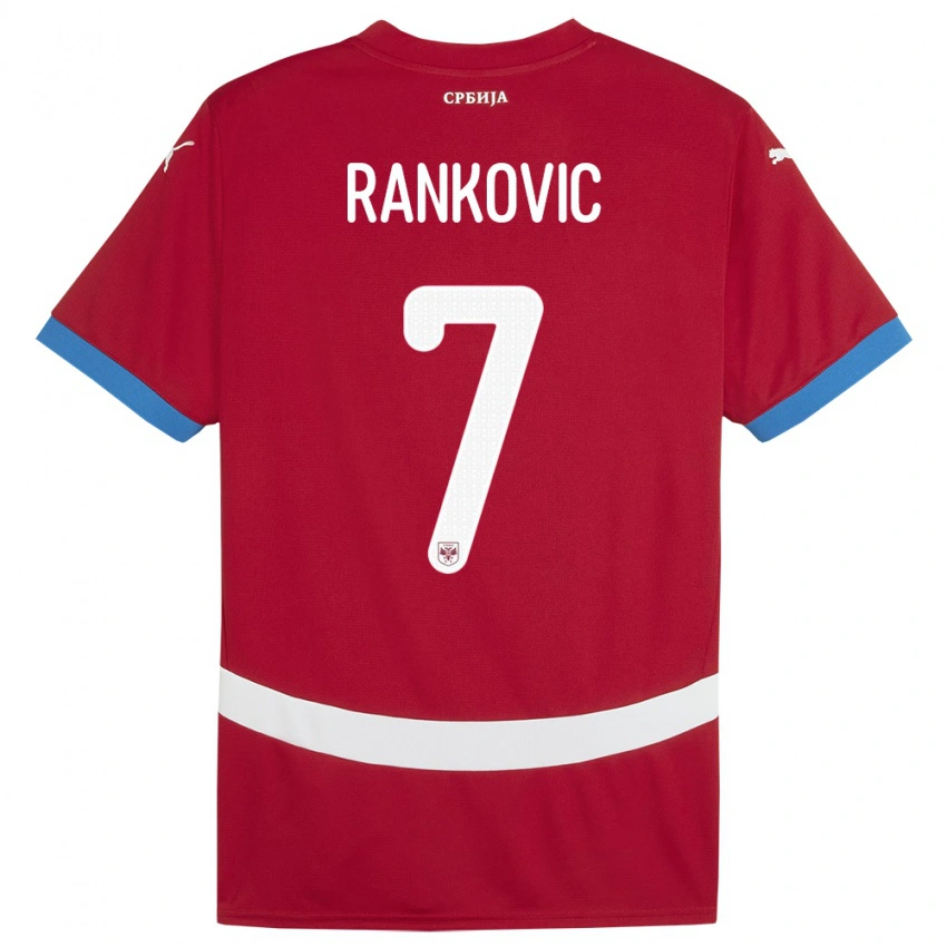 ילדים סרביה Djordje Rankovic #7 אָדוֹם ג'רזי ביתית 24-26 חולצה קצרה