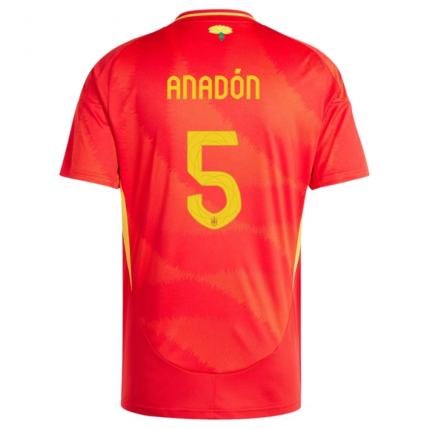 ילדים ספרד Guillermo Anadón #5 אָדוֹם ג'רזי ביתית 24-26 חולצה קצרה