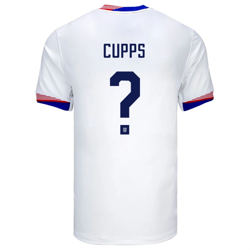 ילדים ארצות הברית Christopher Cupps #0 לבן ג'רזי ביתית 24-26 חולצה קצרה