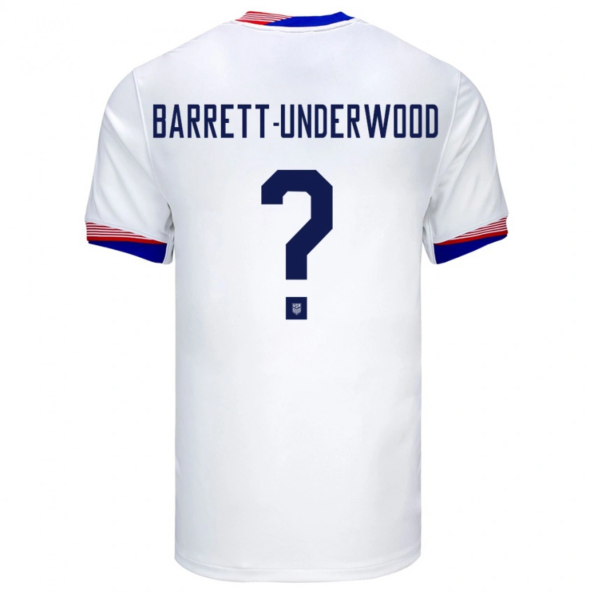 ילדים ארצות הברית Keehan Barrett-Underwood #0 לבן ג'רזי ביתית 24-26 חולצה קצרה