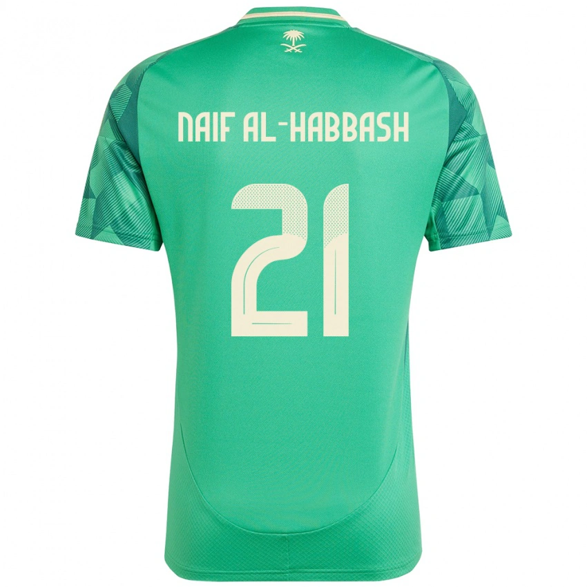 ילדים ערב הסעודית Azzam Naif Al-Habbash #21 יָרוֹק ג'רזי ביתית 24-26 חולצה קצרה