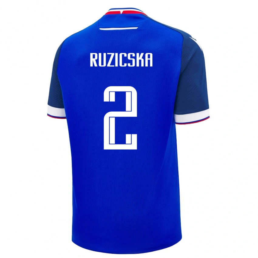 ילדים סלובקיה Dominik Ruzicska #2 כְּחוֹל ג'רזי ביתית 24-26 חולצה קצרה