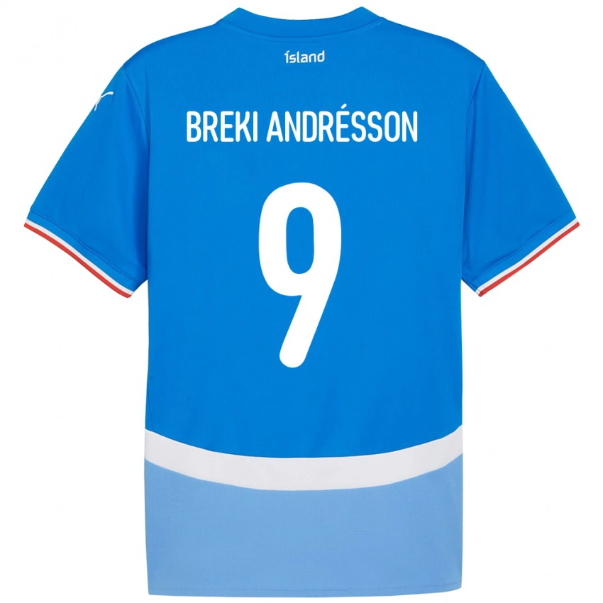 ילדים אִיסלַנד Benoný Breki Andrésson #9 כְּחוֹל ג'רזי ביתית 24-26 חולצה קצרה
