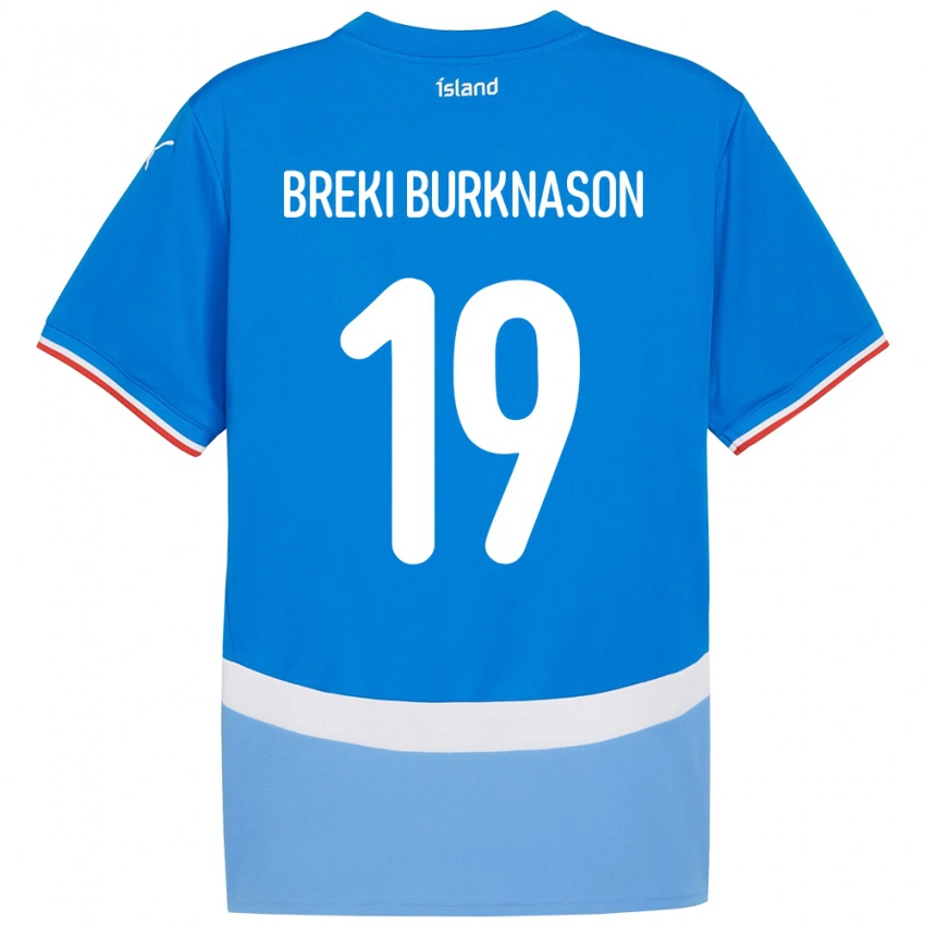 ילדים אִיסלַנד Birnir Breki Burknason #19 כְּחוֹל ג'רזי ביתית 24-26 חולצה קצרה