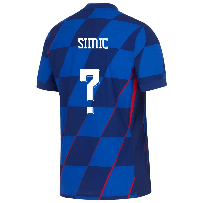 ילדים קרואטיה Nikolas Simic #0 כְּחוֹל הרחק ג'רזי 24-26 חולצה קצרה