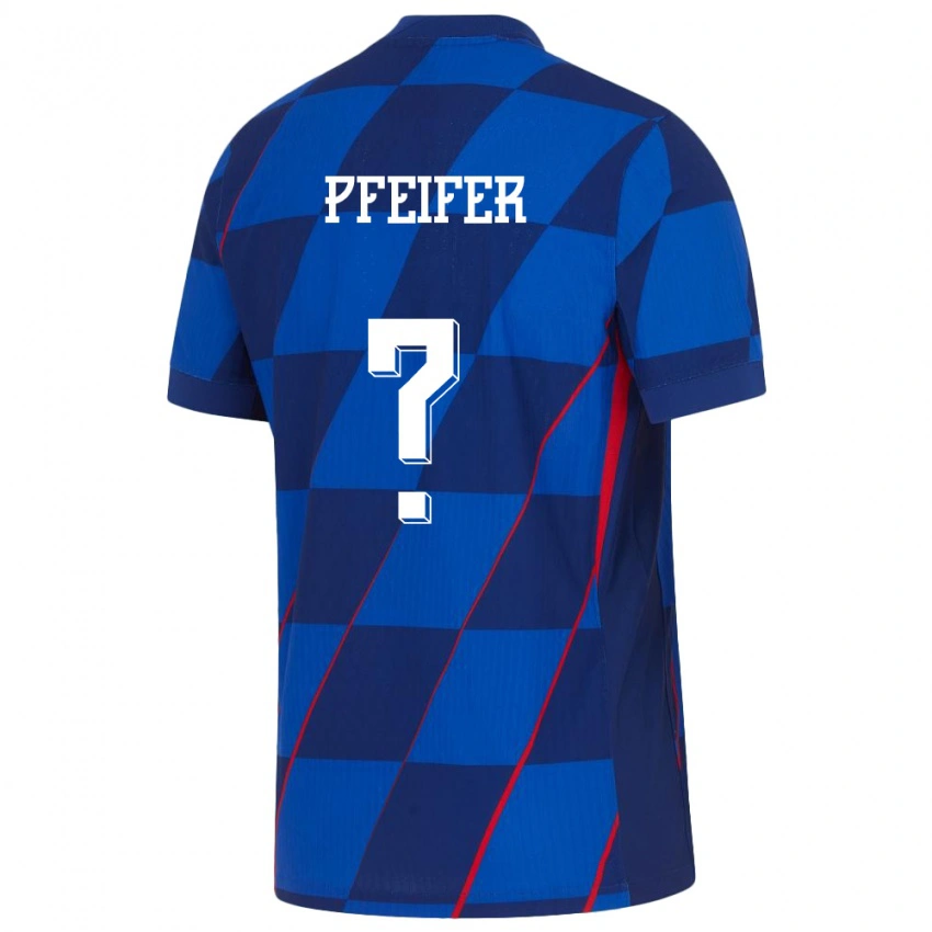 ילדים קרואטיה Petar Pfeifer #0 כְּחוֹל הרחק ג'רזי 24-26 חולצה קצרה