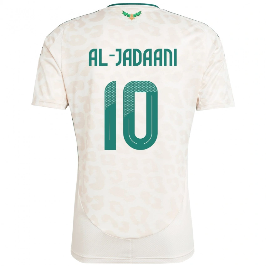 ילדים ערב הסעודית Nawaf Al-Jadaani #10 לָבָן הרחק ג'רזי 24-26 חולצה קצרה