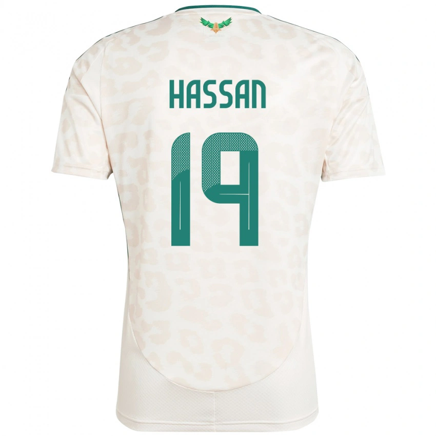 ילדים ערב הסעודית Abdulhakim Hassan #19 לָבָן הרחק ג'רזי 24-26 חולצה קצרה
