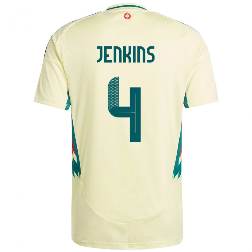 ילדים ויילס Lee Jenkins #4 בז' צהוב הרחק ג'רזי 24-26 חולצה קצרה